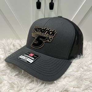 Laser engraved, Hendrick Motorsports #5 Richardson 112 trucker hat.